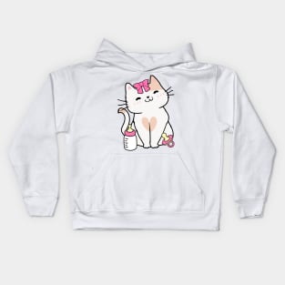 Cute Persian cat is a baby - girl Kids Hoodie